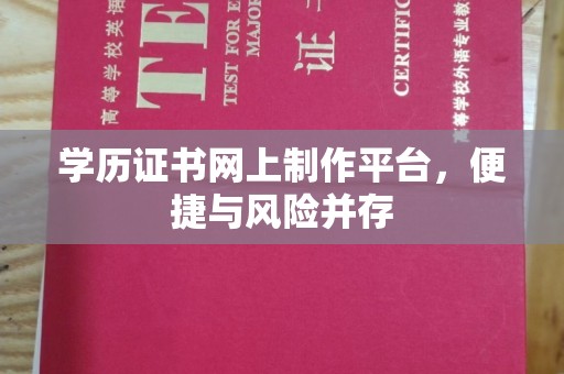 南海学历证书网上制作平台，便捷与风险并存