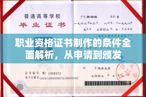 南海职业资格证书制作的条件全面解析，从申请到颁发