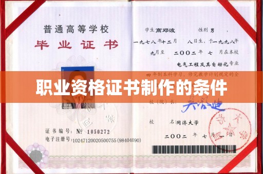 南海职业资格证书制作的条件
